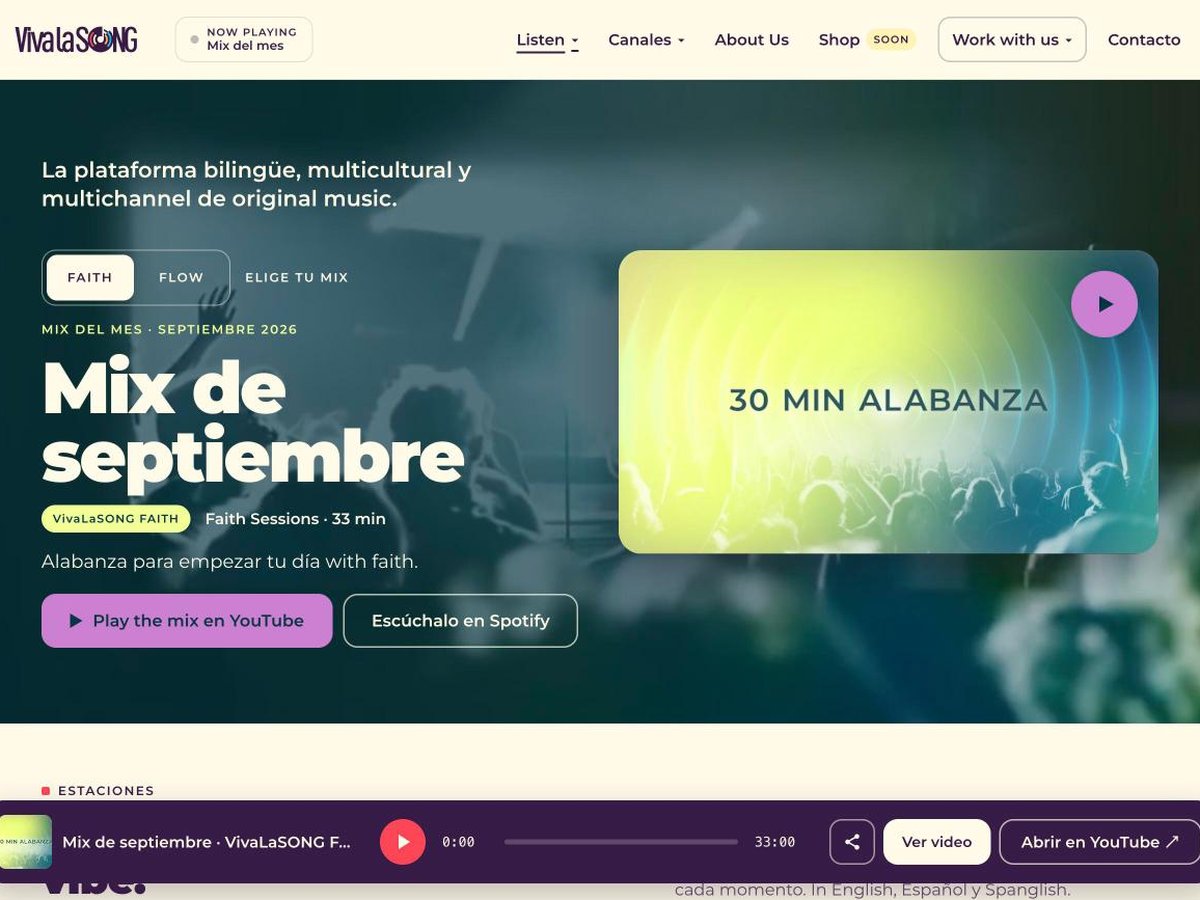 Captura del sitio VivaLaSONG